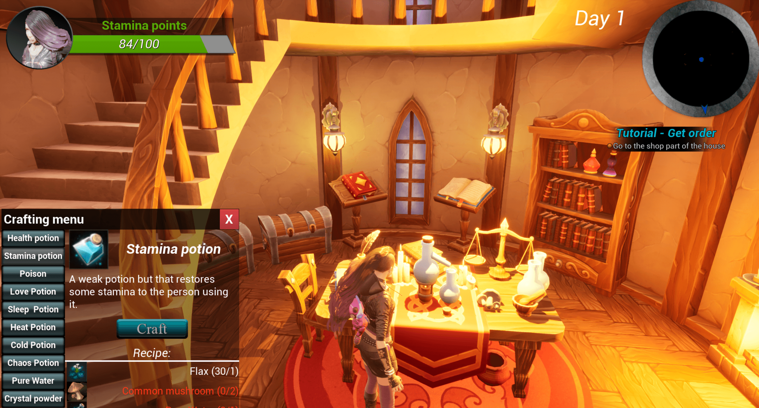 Capture d'écran de l'interface de craft